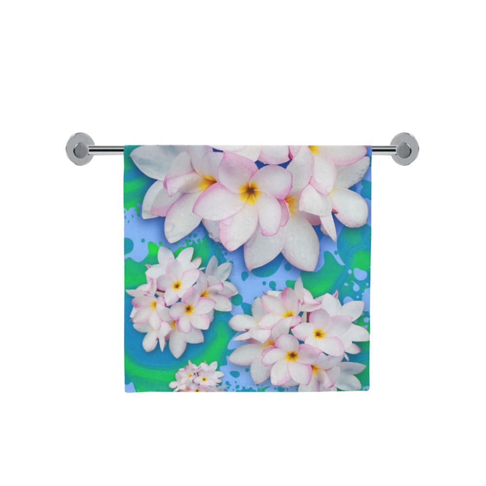 Plumeria Bouquet Exotic Summer Pattern Bath Towel 30"x56"