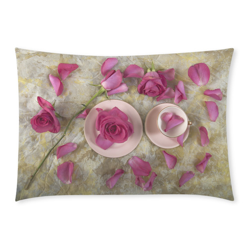 Pink Triple Curves Stitches Pillow Case