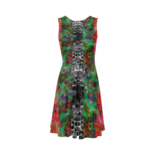 Field of Psychedelic Nightmares Sleeveless Ice Skater Dress (D19)