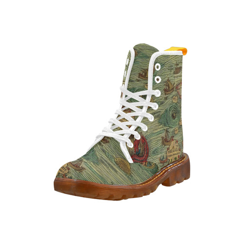 Historic Map from the World with Sea Monsters Martin Boots For Women Model 1203H