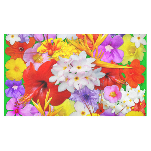 Exotic Flowers Colorful Explosion Cotton Linen Tablecloth 60"x 104"