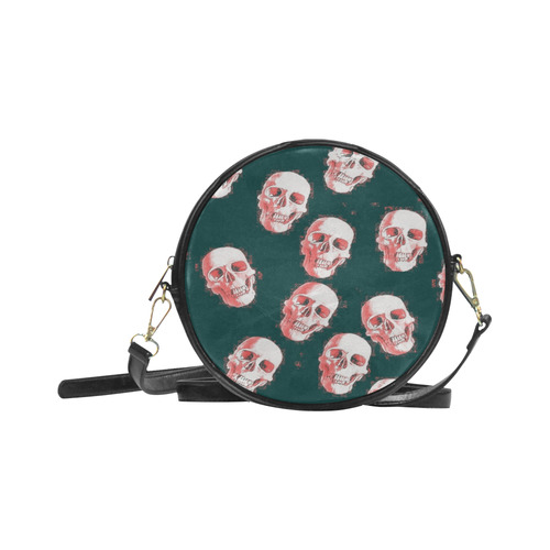 skulls white pink by JamColors Round Sling Bag (Model 1647)
