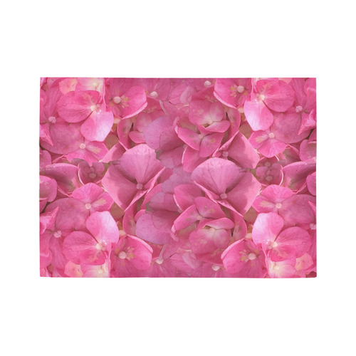Dark Pink Flowers Area Rug7'x5'