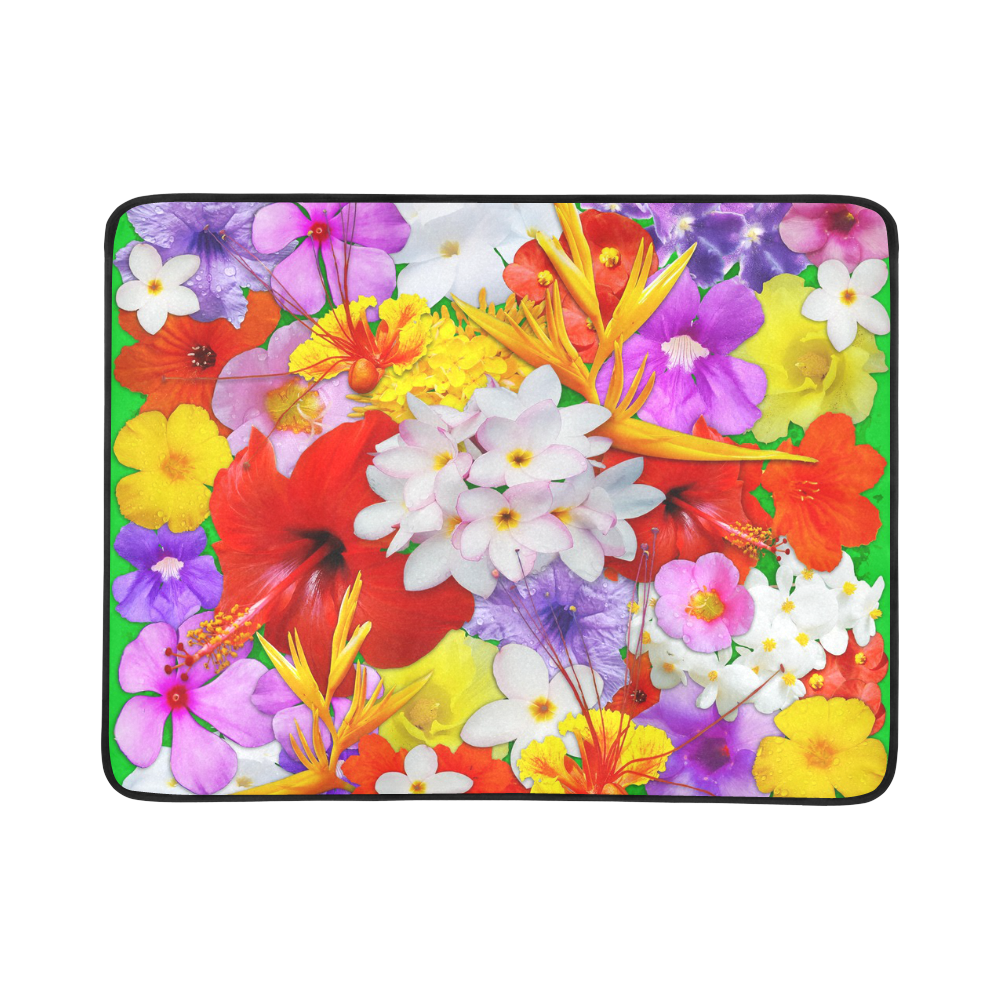 Exotic Flowers Colorful Explosion Beach Mat 78"x 60"