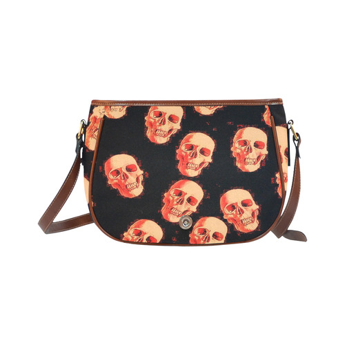 skulls orange by JamColors Saddle Bag/Small (Model 1649) Full Customization