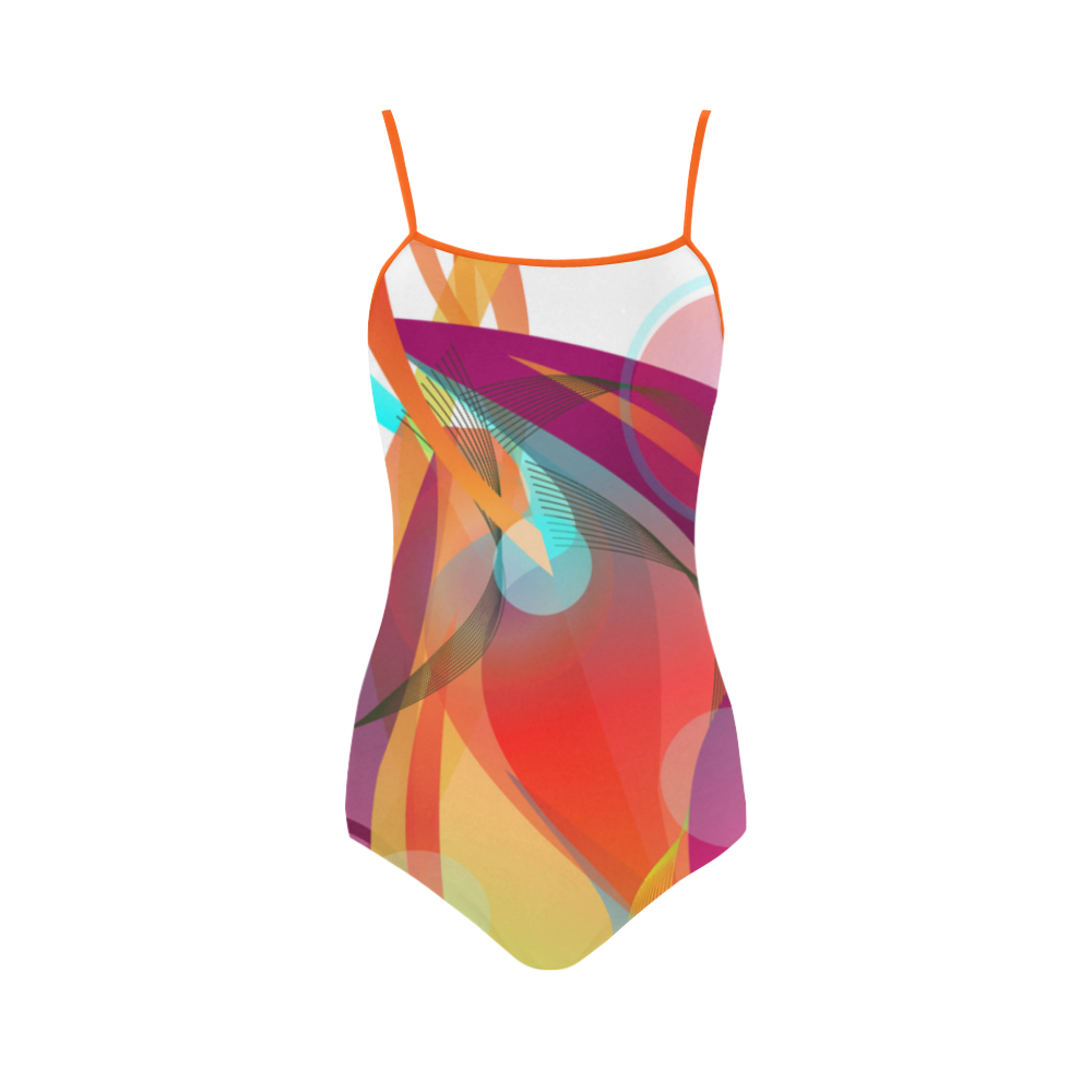 Rainbow Ribbons Strap Swimsuit ( Model S05)