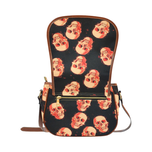 skulls orange by JamColors Saddle Bag/Small (Model 1649) Full Customization