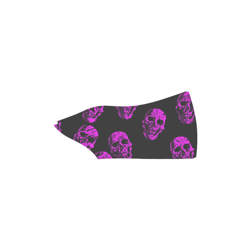 purple skulls Slip-on Canvas Shoes for Men/Large Size (Model 019)