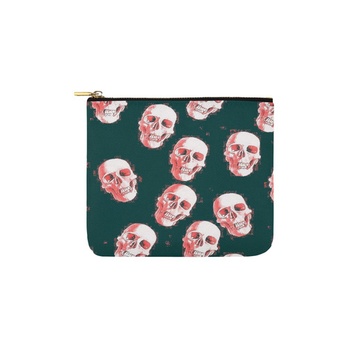 skulls white pink by JamColors Carry-All Pouch 6''x5''
