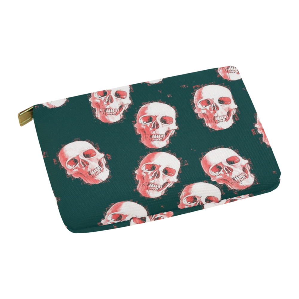 skulls white pink by JamColors Carry-All Pouch 12.5''x8.5''