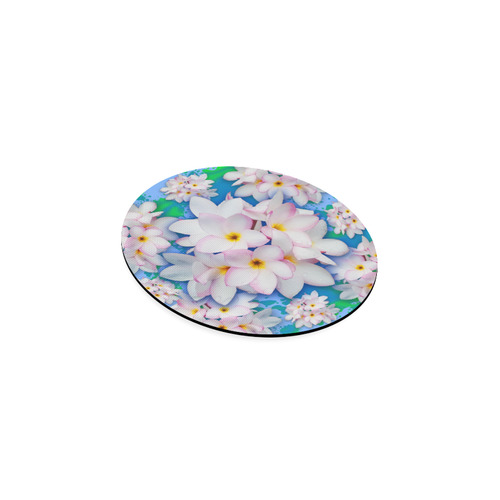 Plumeria Bouquet Exotic Summer Pattern Round Coaster