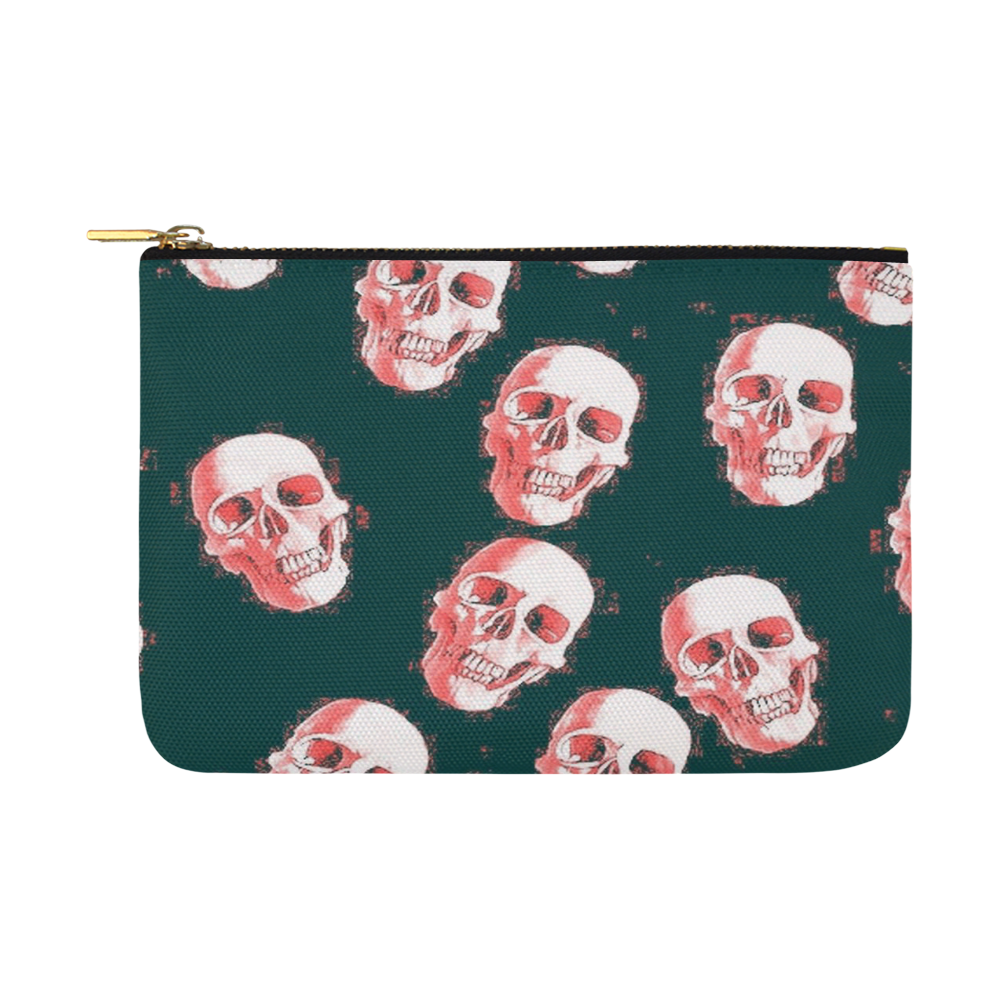skulls white pink by JamColors Carry-All Pouch 12.5''x8.5''