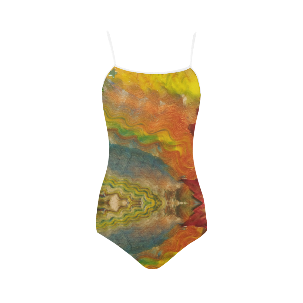 Autumn Leaves Strap Swimsuit ( Model S05)