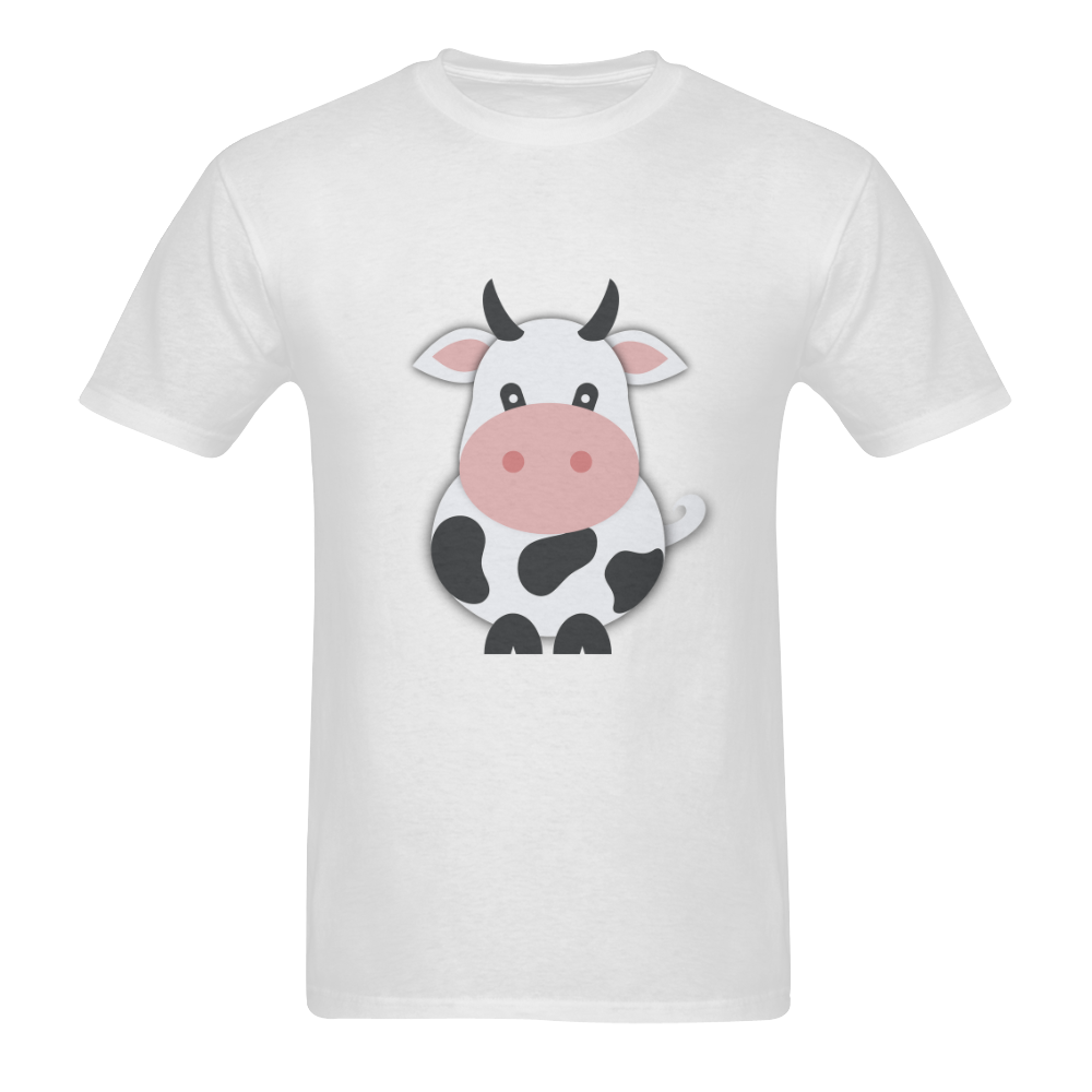 Cute Cow Men's T-Shirt in USA Size (Two Sides Printing)