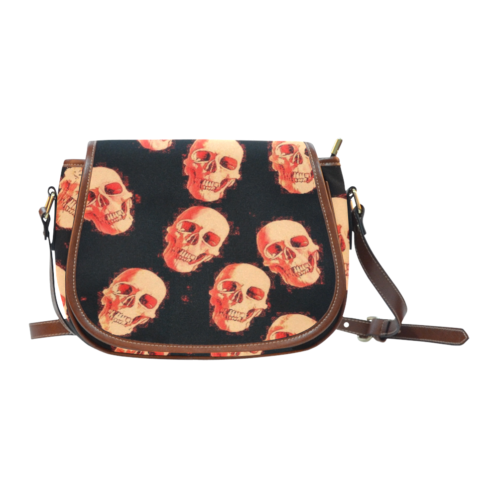 skulls orange by JamColors Saddle Bag/Small (Model 1649) Full Customization