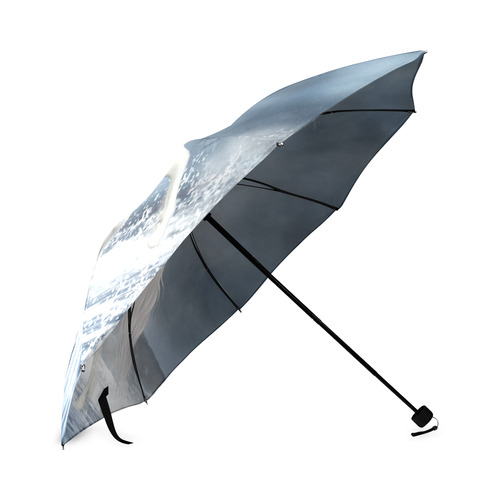 A white Unicorn wading in the water Foldable Umbrella (Model U01)