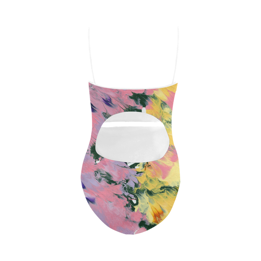 Flowers in Abstract 1 Strap Swimsuit ( Model S05)