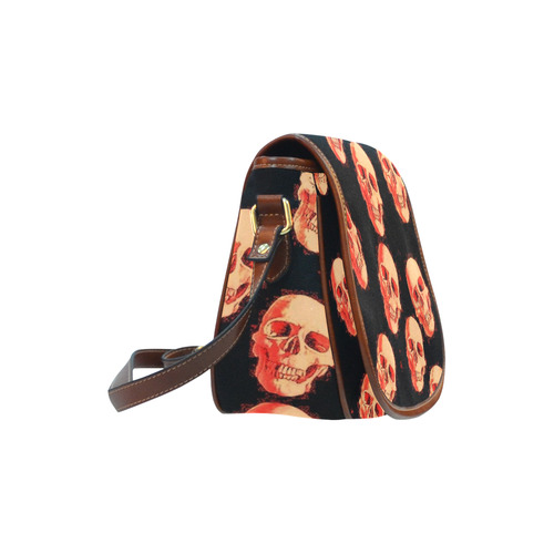 skulls orange by JamColors Saddle Bag/Small (Model 1649) Full Customization