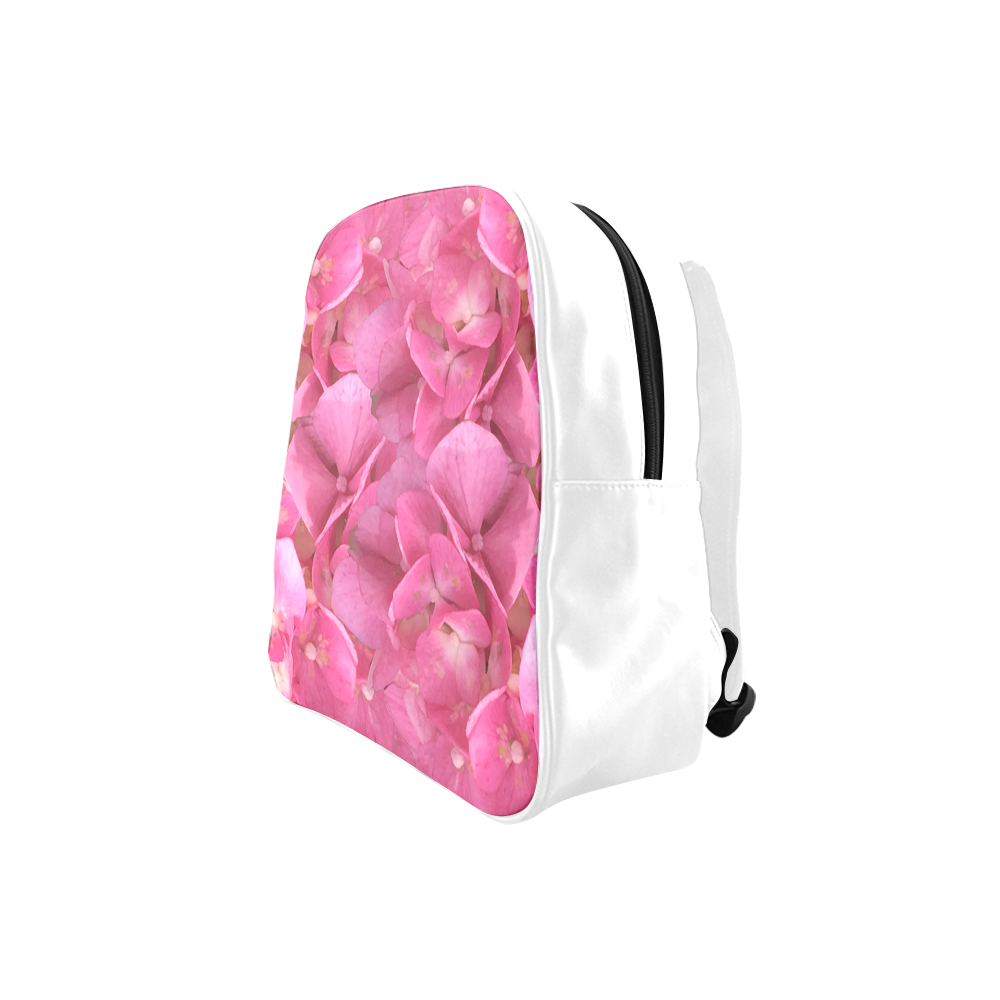 Dark Pink Flowers School Backpack (Model 1601)(Small)