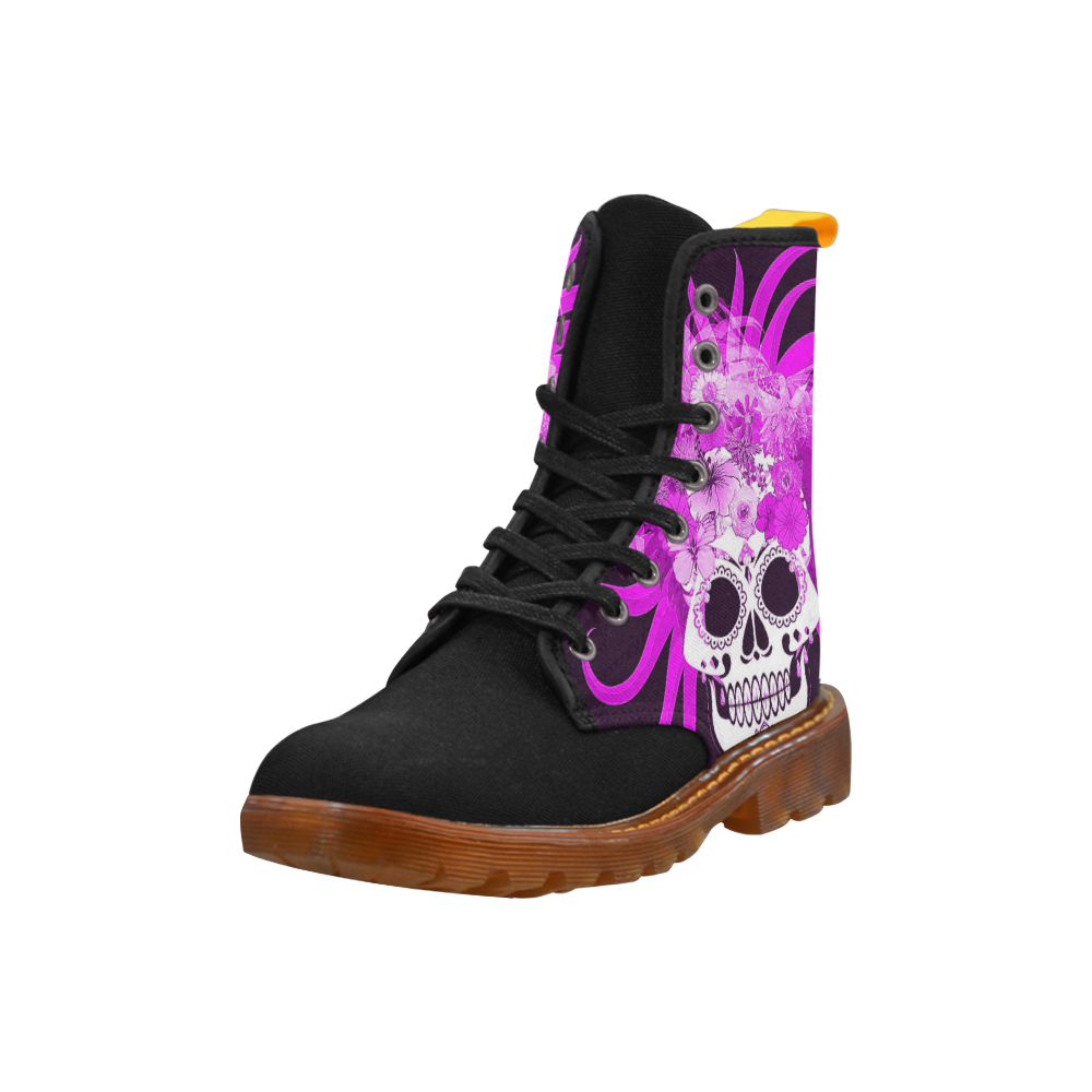 hippie skull,pink Martin Boots For Women Model 1203H