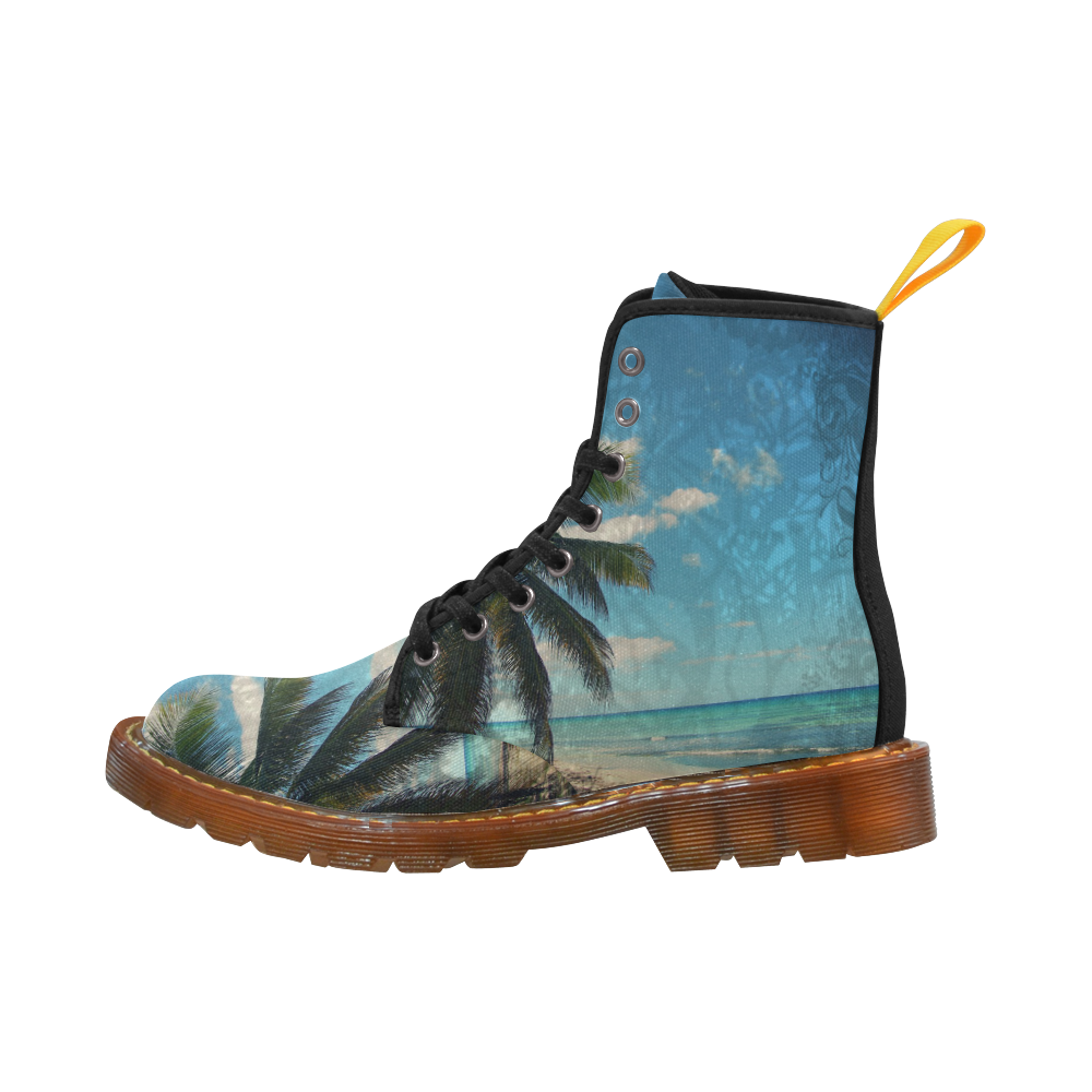 Caribbean Blue Custom Canvas Boots For Women Model 1203H