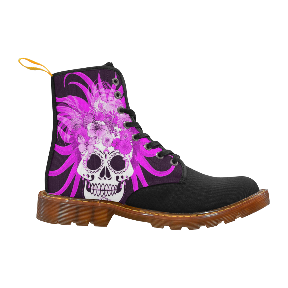 hippie skull,pink Martin Boots For Women Model 1203H