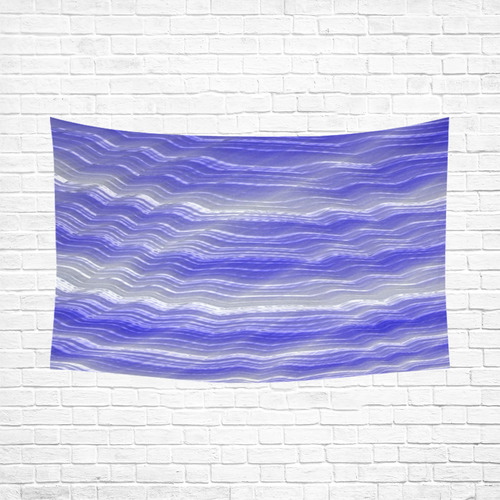 Purple White Waves Fine Fractal Art Cotton Linen Wall Tapestry 90"x 60"