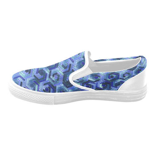 Pattern Factory 23 blue by JamColors Slip-on Canvas Shoes for Men/Large Size (Model 019)