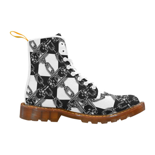 Checkered Chains Martin Boots For Women Model 1203H