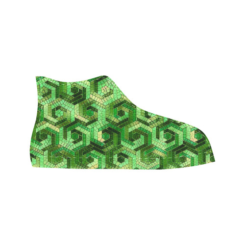 Pattern Factory 23 green by JamColors Aquila High Top Microfiber Leather Men's Shoes (Model 032)