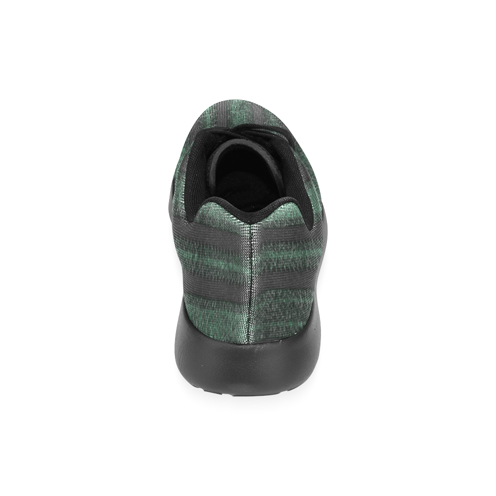 Trendy dark green leather look lines Men’s Running Shoes (Model 020)