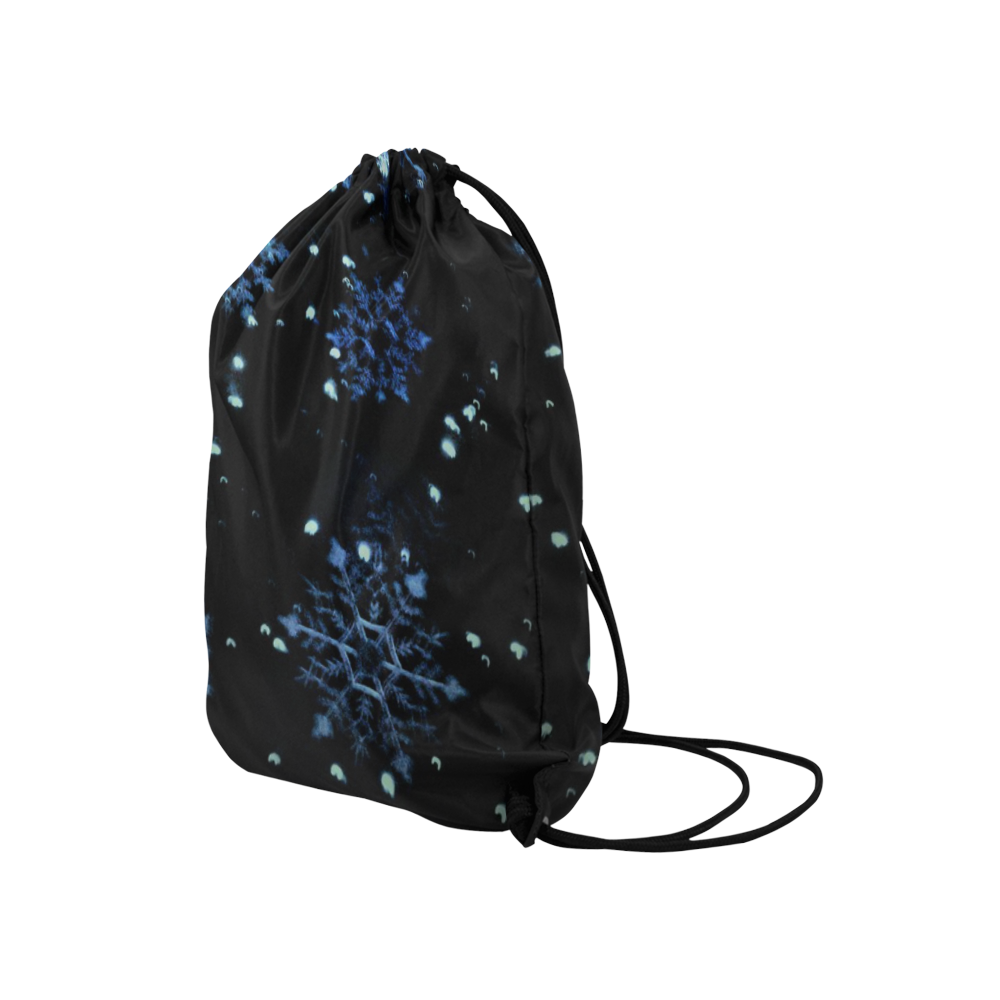 Snowflake Drawstring Bag Medium Drawstring Bag Model 1604 (Twin Sides) 13.8"(W) * 18.1"(H)