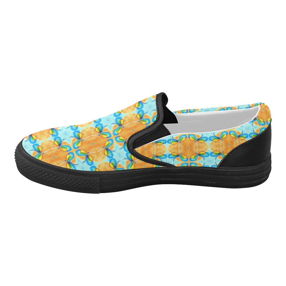 Dragonflies Summer Pattern Women's Slip-on Canvas Shoes (Model 019)