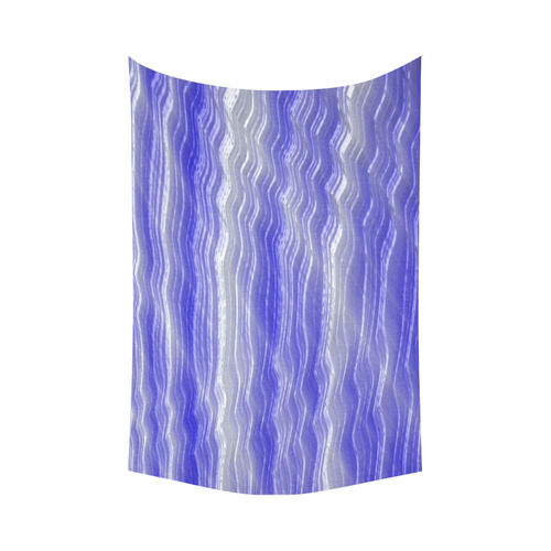 Purple White Waves Fine Fractal Art Cotton Linen Wall Tapestry 90"x 60"