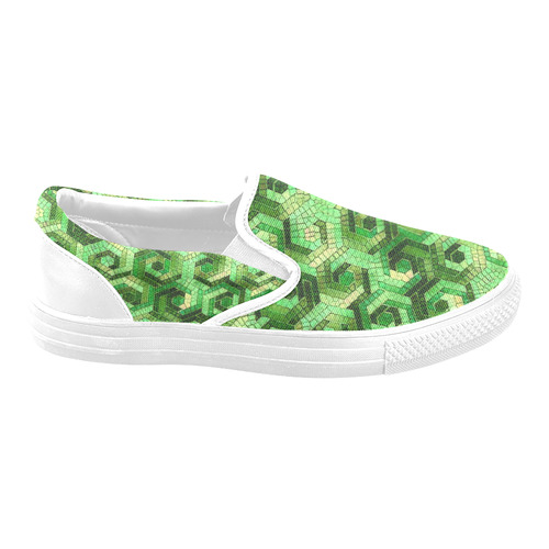 Pattern Factory 23 green by JamColors Slip-on Canvas Shoes for Men/Large Size (Model 019)