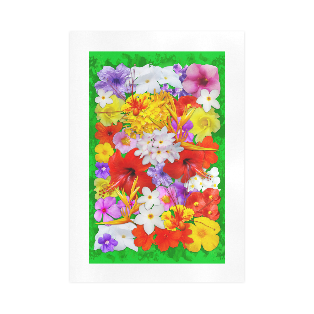 Exotic Flowers Colorful Explosion Art Print 16‘’x23‘’
