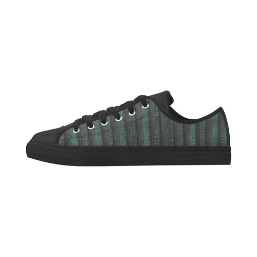 Trendy dark green leather look lines Aquila Microfiber Leather Women's Shoes (Model 031)
