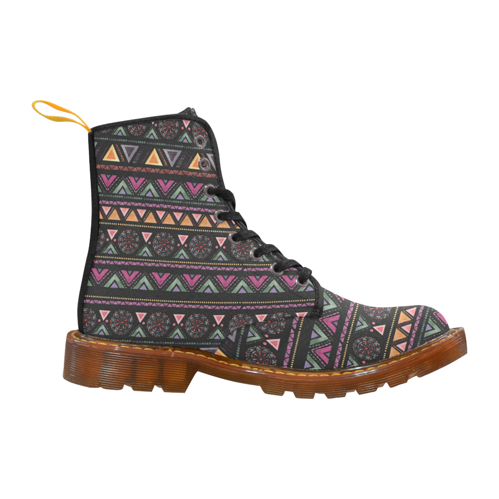 Native American Ornaments Watercolor Pattern Martin Boots For Women Model 1203H