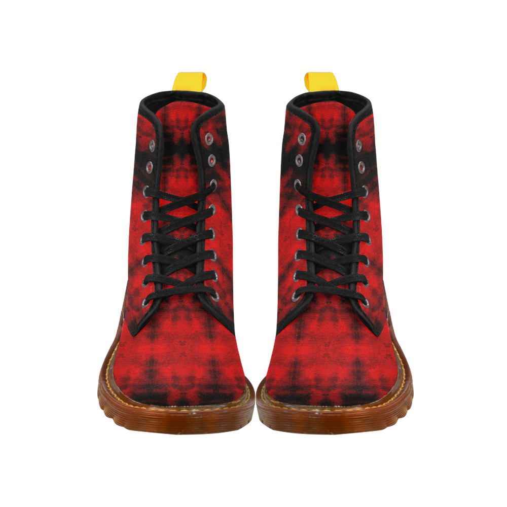 Red Black Gothic Pattern Martin Boots For Women Model 1203H