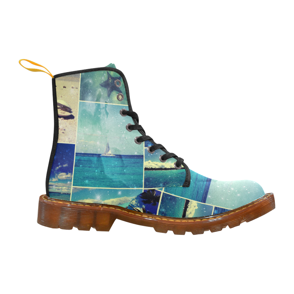 Starry Starry Caribbean Night Custom Canvas Boots For Women Model 1203H