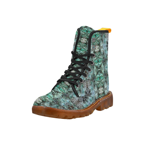 Green Black Gothic Pattern Martin Boots For Women Model 1203H