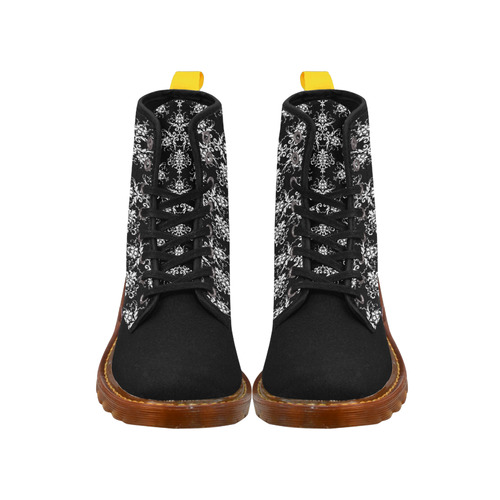 Black Damask Martin Boots For Women Model 1203H