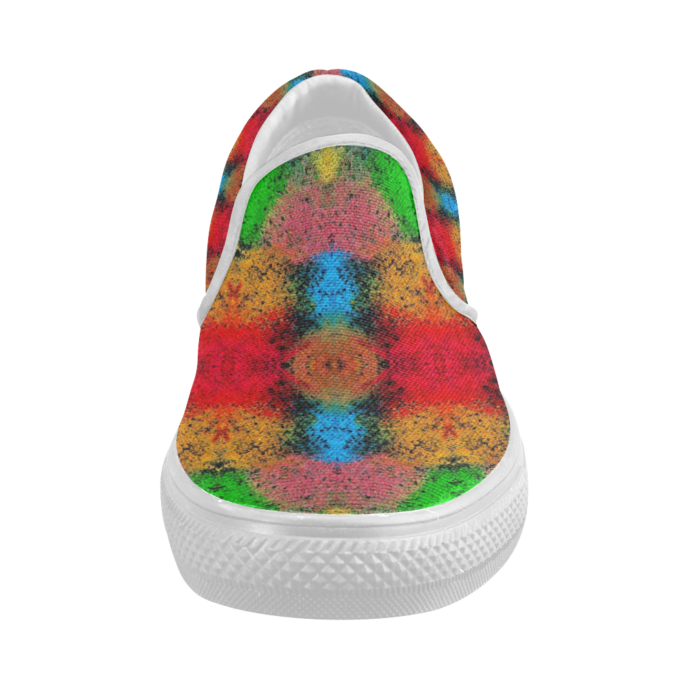Colorful Goa Tapestry Painting Women's Slip-on Canvas Shoes (Model 019)