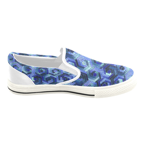 Pattern Factory 23 blue by JamColors Slip-on Canvas Shoes for Kid (Model 019)