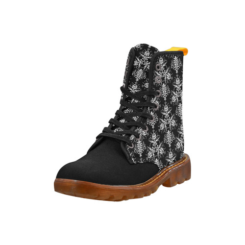 Black Damask Martin Boots For Women Model 1203H