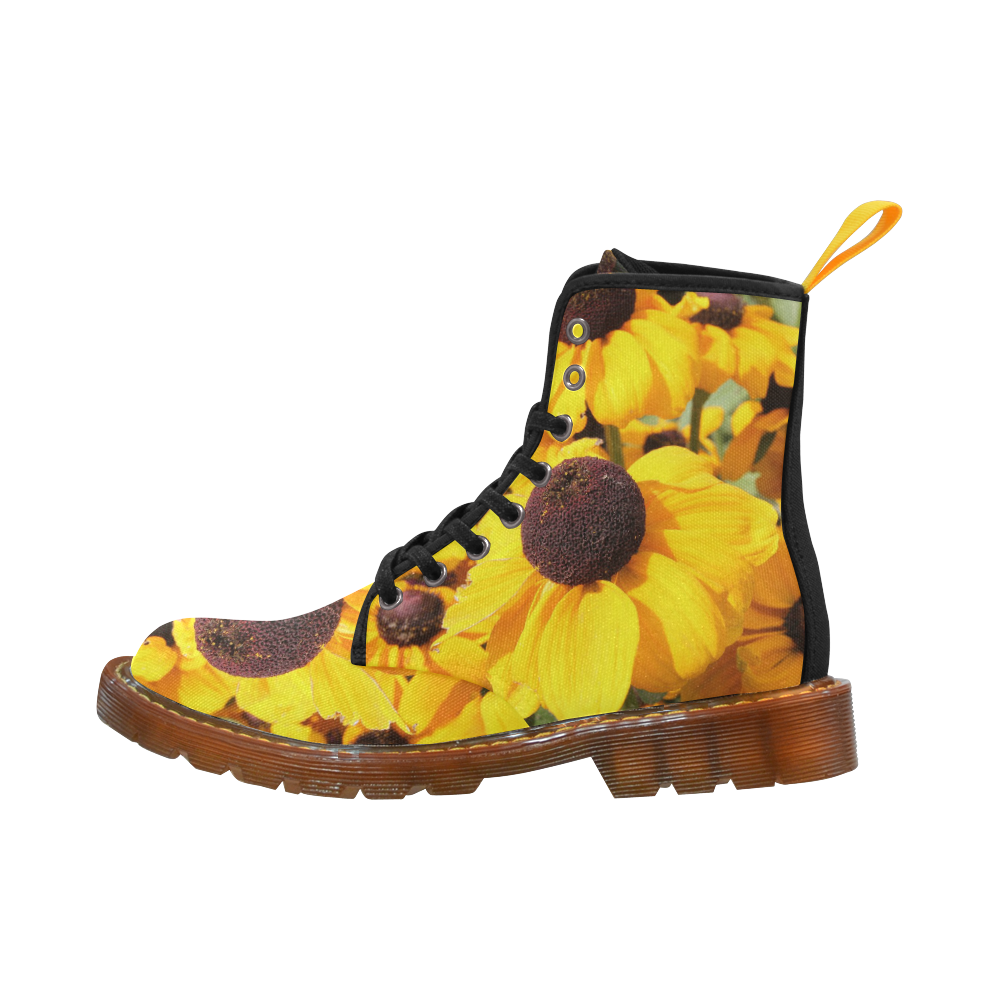Yellow Flowers Martin Boots For Women Model 1203H