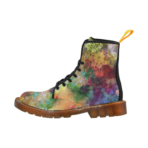 WATERCOLOR MANDALA dark grunge style pattern Martin Boots For Women Model 1203H