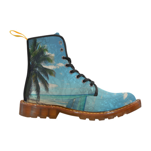 Caribbean Blue Custom Canvas Boots For Women Model 1203H