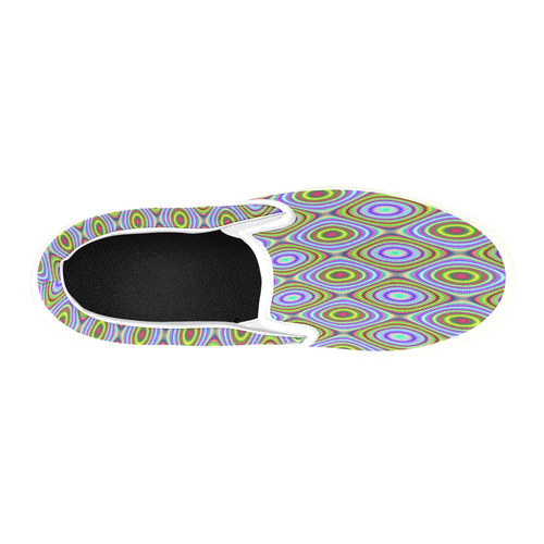 Psychedelic Peacook Eyes Slip-on Canvas Shoes for Kid (Model 019)