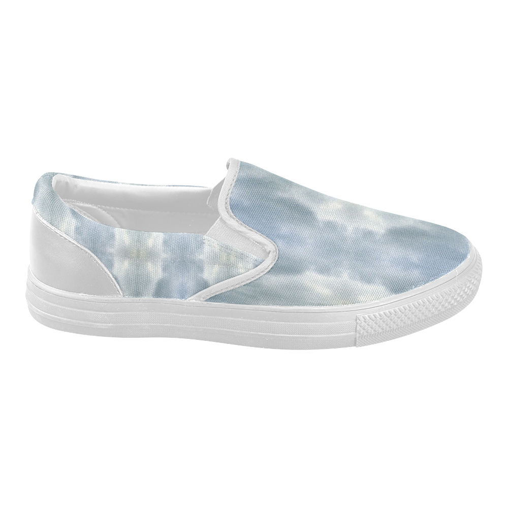 Ice Crystals Abstract Pattern Women's Slip-on Canvas Shoes (Model 019)